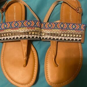 Ashley Stewart Multicolor Beaded Sandals